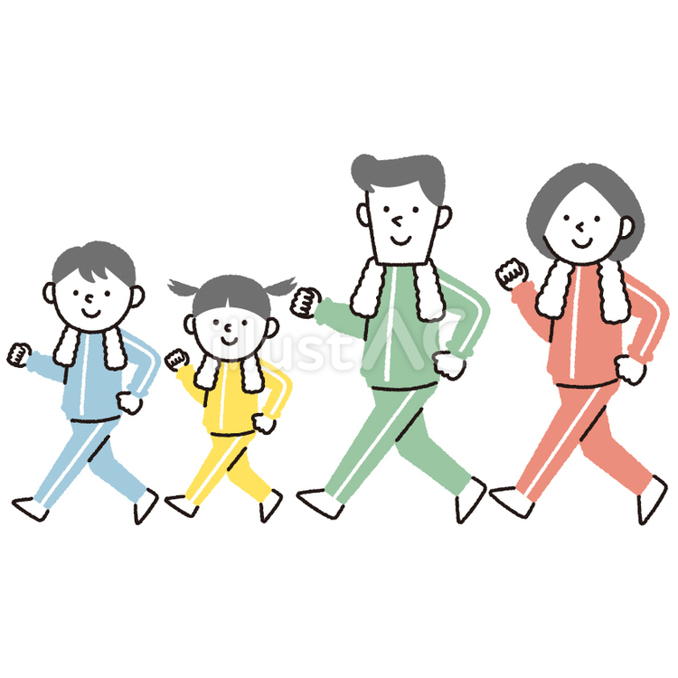 家族 家族,ウォーキング,親子のイラスト素材