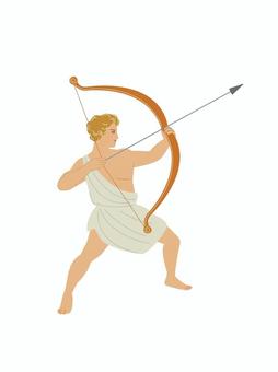 ヘルメス ギリシャ神話 ヘルメス ギリシャ神話 ヘルメス,ギリシャ神話,ローマ神話,マーキュリー,イラスト,弓矢のイラスト素材