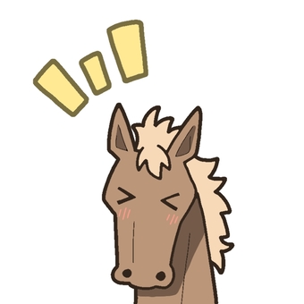 喜ぶ馬 馬,動物,茶色,喜ぶ,たてがみのイラスト素材