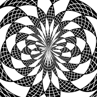曲線ゆがみ　 曲線,放射,ゆがみ,抽象的,幾何学,交差,背景,白黒のイラスト素材