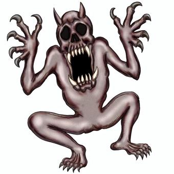 人型のザコ化け物モンスター クリーチャー,モンスター,魔物,怪物,化け物,妖魔,悪魔,ザコ,人型,ファンタジーのイラスト素材