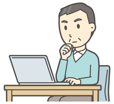 ニット中年男性-400-バスト  ニット中年男性-400-バスト パソコン,おじさん,男性,中年,お父さん,パパ,シニア,ミドルエイジ,人物,かわいいのイラスト素材