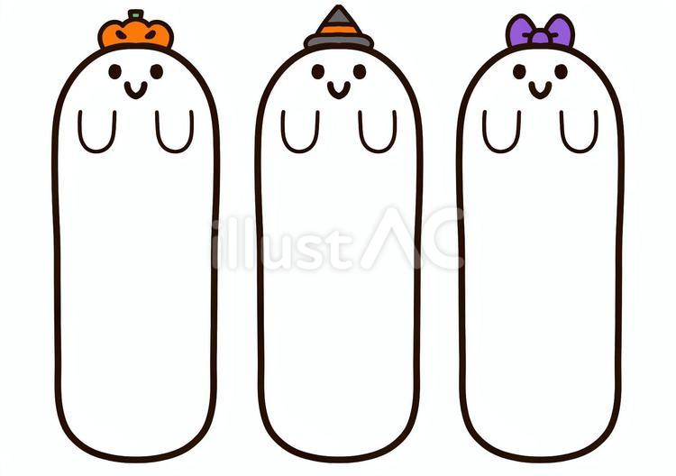 おばけの縦長フレームセット ハロウィン,フレーム,おばけのイラスト素材