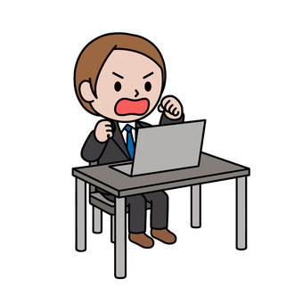 行動する人物 パソコン,怒り,クレーマー,怒る,故障,炎上,喧嘩,レスバ,バトル,男性のイラスト素材