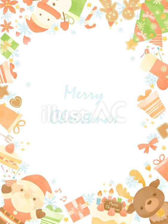 かわいいクリスマスのフレーム クリスマス,サンタクロース,フレームのイラスト素材