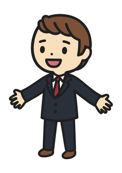 深呼吸 深呼吸 深呼吸,伸び,仕事終わり,ストレッチ,リラックス,笑顔,男性,スーツ,ビジネス,会社員のイラスト素材