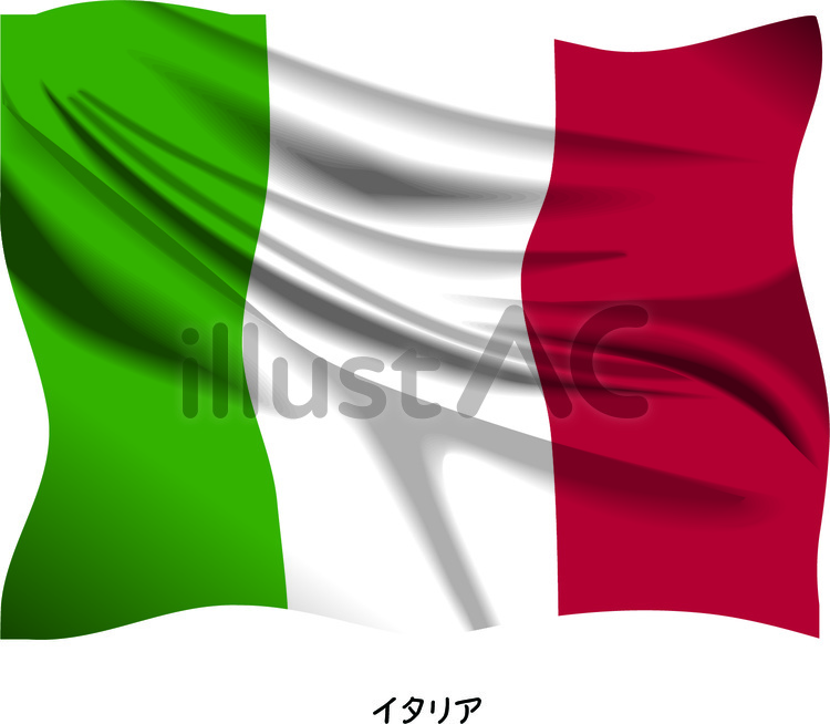 イタリア　ヨーロッパ　国旗　旗 イタリア,ヨーロッパ,国旗のイラスト素材