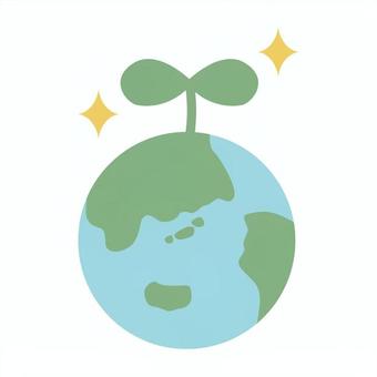 地球とエコのイラスト素材 エコ,エコロジー,sdgs,アイコン,環境,リサイクル,環境保護,ビジネス,グリーン,森林のイラスト素材