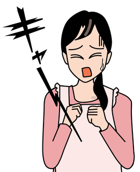 悲鳴主婦 悲鳴,大声,怖い,恐怖,事件,若い,女性,エプロン,文字,主婦のイラスト素材