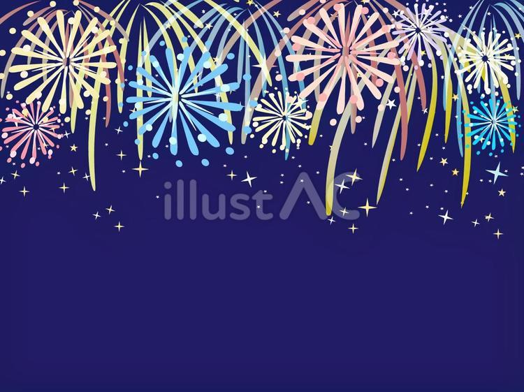 打ち上げ花火背景 花火,ポストカード,夏のイラスト素材