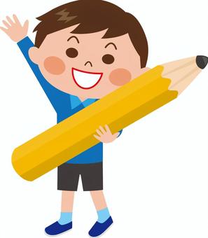 Children and pencils_5 (boys), , JPG, PNG and EPS