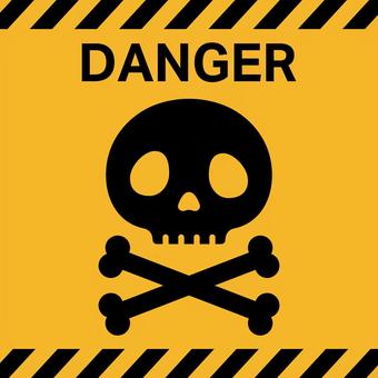 Skull warning sign, danger, caveat, skull, JPG and AI