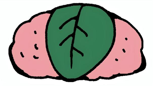 桜餅 桜餅,もち,和菓子,お菓子,甘い,あんこ,日本,和,葉,春のイラスト素材