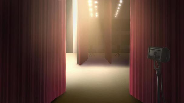 舞台袖　背景イラスト2 舞台袖,バックステージ,舞台裏,袖幕,舞台,裏側,背景,壁紙,絵,画像のイラスト素材