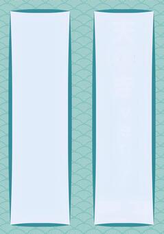 和風　フレーム2 和風,和柄,昔,模様,掛け軸,フレーム,枠,横並び,巻物,短冊のイラスト素材