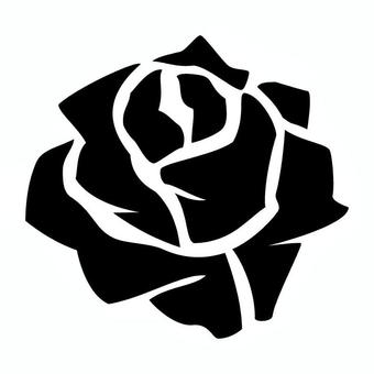 バラ（薔薇）シンプルシルエット・黒