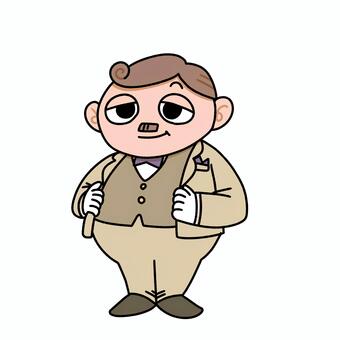 ぽっちゃりタキシード ぽっちゃり,タキシード,男性,フォーマル,礼服,紳士,スーツ,おしゃれ,大柄,衣装のイラスト素材