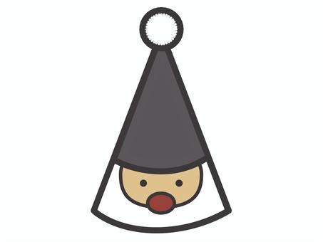 パーティーハット（サンタクロース）02 パーティーハット,三角帽,サンタクロース,イベント,クリスマス,パーティー,帽子,お祝い,アイコン,マークのイラスト素材