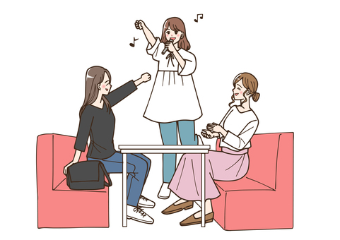 Illustration, karaoke, sing, stress emanation, 