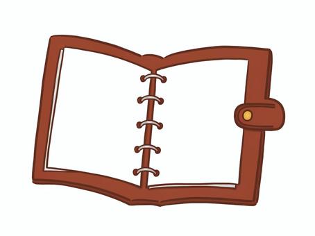 シンプルな手帳(カラー) 手帳,ノート,帳面,メモ帳,システム手帳,スケジュール帳,シール帳,手描き,フリーハンド,白背景のイラスト素材