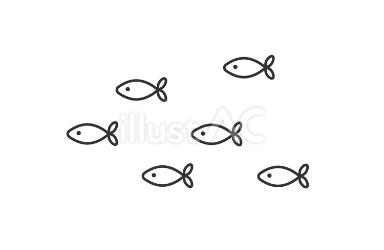 魚の群れ 魚,群れ,小魚のイラスト素材