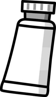 白の絵の具チューブです。 絵の具,チューブ,シンプル,水彩,アクリル,油,画材,色彩,顔料,容器のイラスト素材