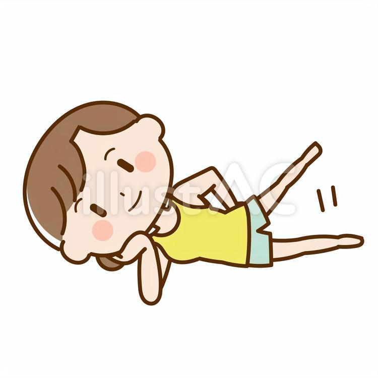 ながら運動をしている女性 ながら運動,体操,ストレッチのイラスト素材