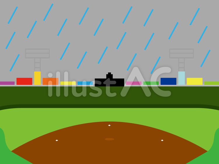 甲子園 シンプル 雨天 線無し イラスト No 無料イラストなら イラストac
