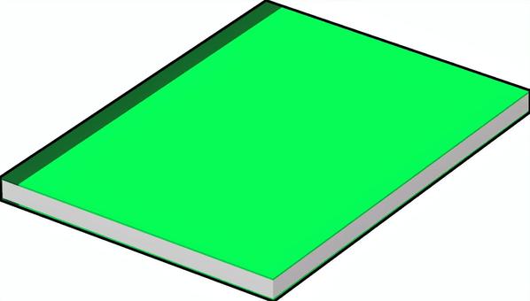 大学ノート 文房具,筆記具,ノート,大学ノート,紙,緑色,ライムグリーン,蛍光色,3dcg,立体のイラスト素材