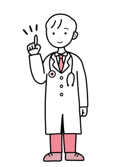 シンプル医師（p） シンプル,医師,お医者さん,人,男,白衣,ネクタイ,聴診器,ワンポイント,アドバイスのイラスト素材