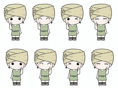 삽화, 남성, 전신, 2 바디, 