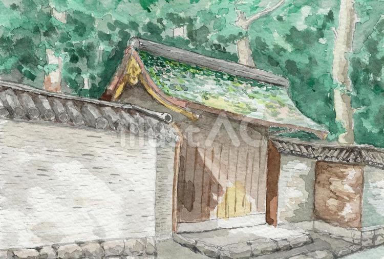 熱田神宮にて 熱田神宮,社寺,愛知県のイラスト素材