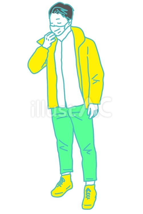 男性マスク 男性,マスク,立位のイラスト素材