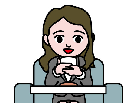 Illustration, employee, female employee, tea, 