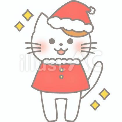 サンタ猫(キラキラ)