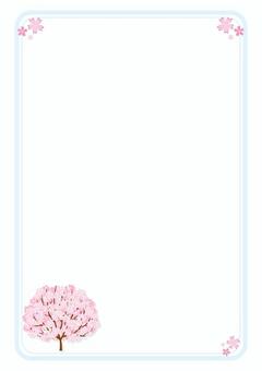 桜のお便りテンプレート 桜,さくら,春,入学,卒業,学校,お便り,お知らせ,プリント,テンプレートのイラスト素材