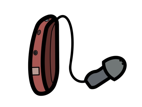 補聴器 補聴器,聴覚障害補装具,器具,聞こえる,耳元,つける,装着,解消,わかる,はっきりのイラスト素材