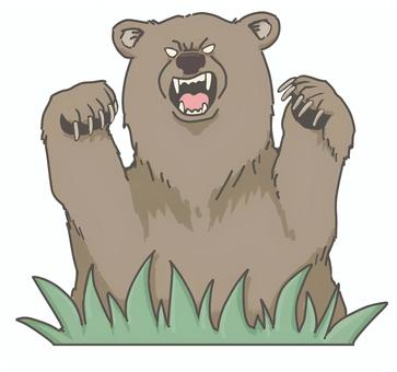 熊出没注意　ヒグマ 熊,注意喚起,山,野生動物,ヒグマ,山登り,熊注意,熊出没注意,登山,ひぐまのイラスト素材