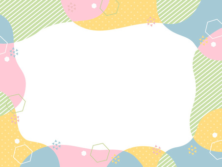 カラフルポップなフレーム素材 カラフルポップなフレーム素材 フレーム,枠,囲い,背景,黄色,水色,黄緑,ピンク,ポップ,装飾のイラスト素材
