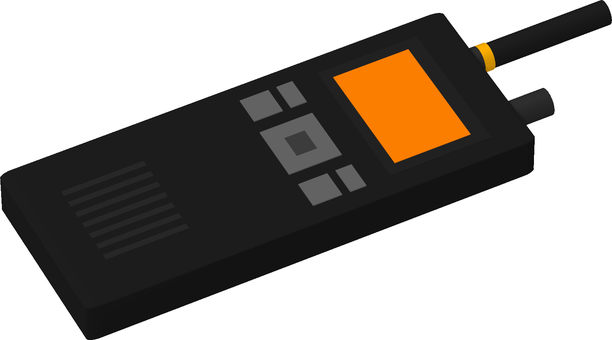 トランシーバー 通信機器,無線機,トランシーバー,精密機械,アンテナ,黒色,3dcg,立体,デフォルメ,背景透過のイラスト素材