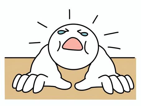 泣きながら訴える太った棒人間 泣く,訴える,棒人間,迫る,かわいい,シンプル,人物,シュール,感情,メタボのイラスト素材