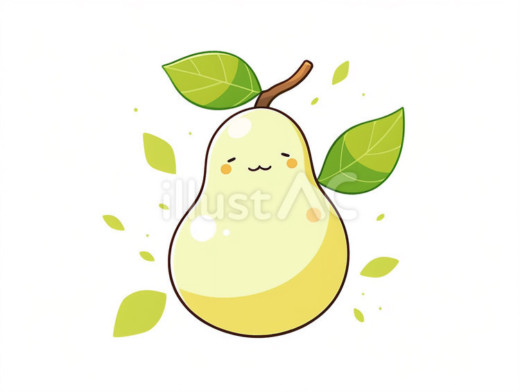 爽やかでかわいい梨のイラスト素材 梨,かわいい,果物のイラスト素材