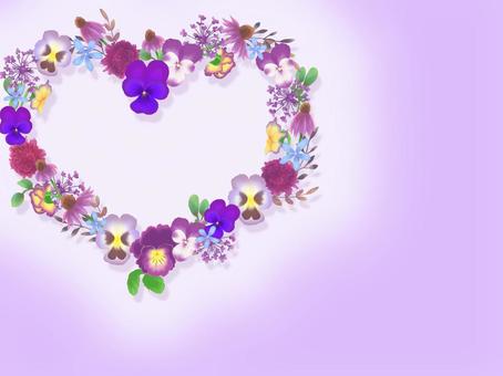 보라색 꽃의 심장 임대 프레임 카드, JPG 및 PNG 보라색 꽃의 심장 임대 프레임 카드, , JPG 및 PNG