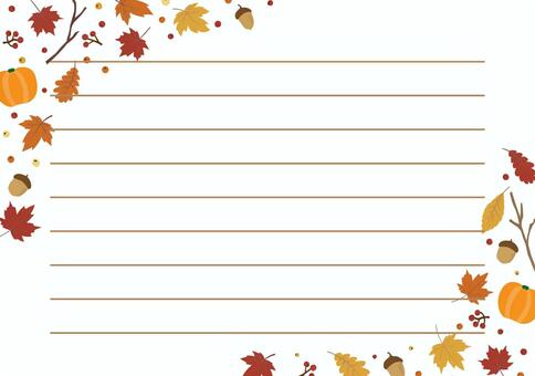 紅葉の便箋 紅葉,秋,手紙,便箋,フレーム,手書き,北欧,マルシェ,モミジ,かわいいのイラスト素材