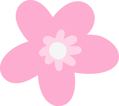 手書きのピンクの花のイラスト