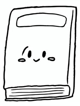 笑顔のかわいい本（線画） 本,笑顔,かわいい,キャラクター,読書,読み物,読書の秋,秋,閉じた本,bookのイラスト素材
