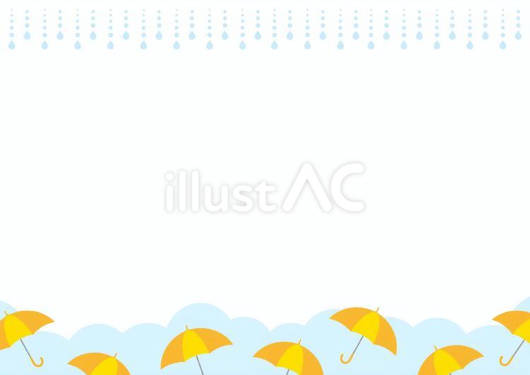 雨と傘と雲の梅雨の背景 07 梅雨,傘,雨のイラスト素材