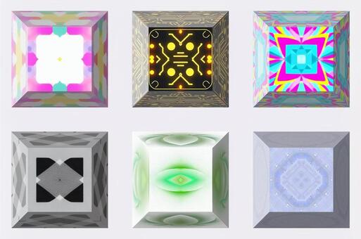 四角いアイコン・バナー素材のセット画像 アイコン,バナー,セット,スウォッチ,カラフル,四角,立体的,web,ボタン,パーツのイラスト素材