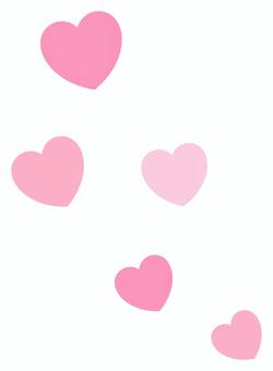 ハート ピンク５つ バレンタインイラスト ハート,ピンク,バレンタイン,バレンタインデー,アイコン,ハートマーク,ハート型,かわいい,おしゃれ,2月のイラスト素材