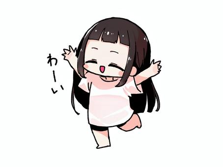 わーいする女の子 女の子,キャラクター,キャラのイラスト素材